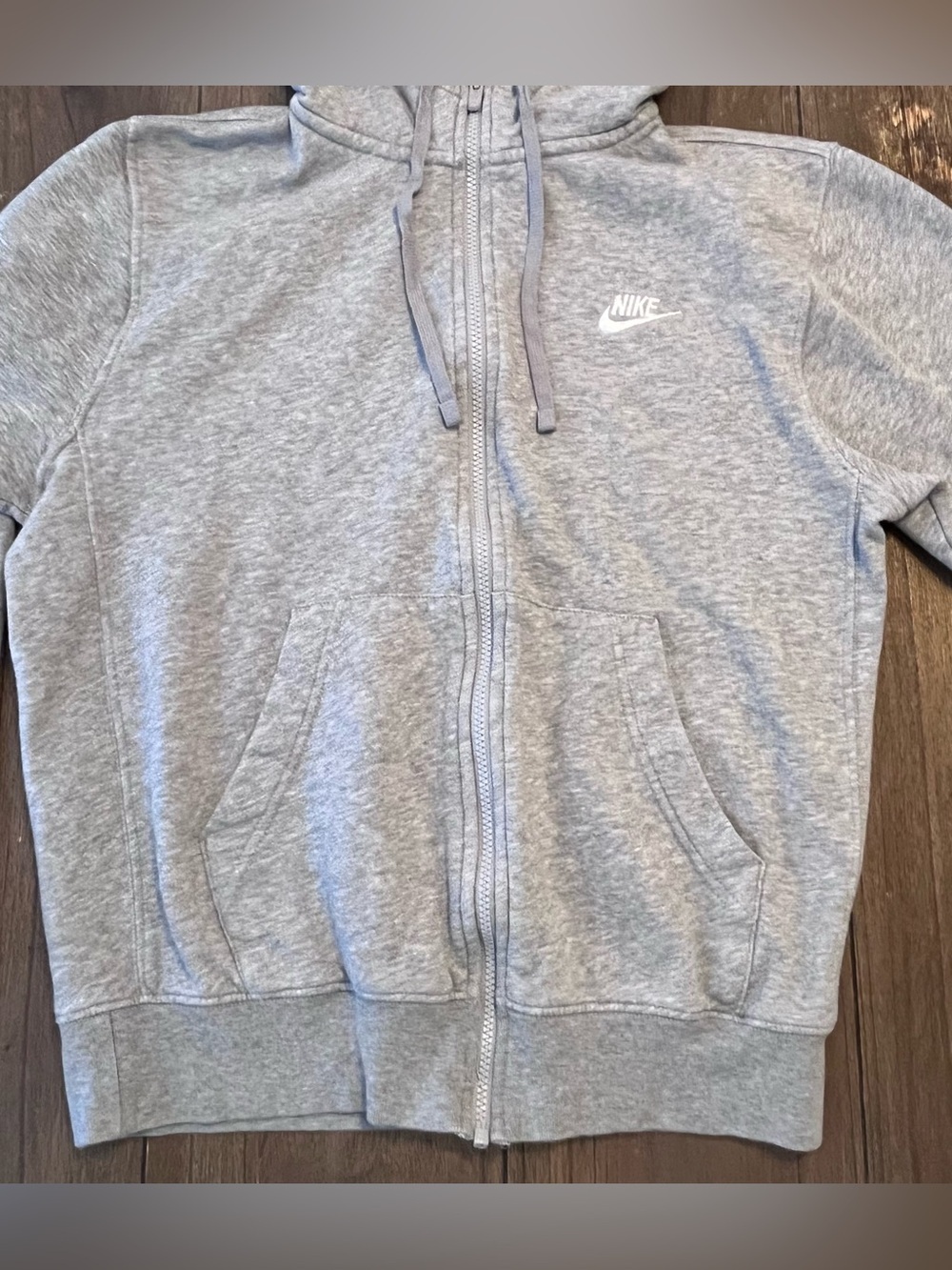Nike Club Fleece Zip Up Hoodie Grey Mens Small - Picture 4 of 4